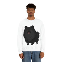 Black Pomeranian Unisex Heavy Blend™ Crewneck Sweatshirt, S - 3XL; 4 Colors; Cotton/Polyester; Medium Heavy Fabric; FREE Shipping; Made in USA!!