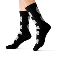 Maltese Sublimation Socks, Polyester/Spandex, 3 Sizes, Cushioned Bottoms, FREE Shipping, Made in USA!!