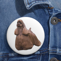 Cocker Spaniel Custom Pin Buttons, 3 Sizes, Safety Pin Backing, Made in the USA,