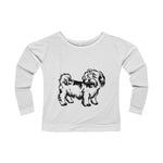 Shih Tzu Women's French Terry Long Sleeve Scoopneck Tee