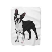 Boston Terrier Sherpa Fleece Blanket, 2 Sizes, Polyester, FREE Shipping, Made in USA!!