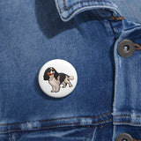 Tricolor Cavalier King Charles Spaniel Custom Pin Buttons