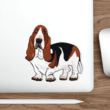 Basset Hound Die-Cut Stickers, 5 Sizes, Indoor/Outdoor, Water Resistant, Matte Finish, FREE Shipping, Made in USA!!