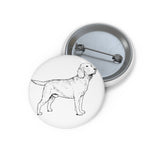 Labrador Retriever Custom Pin Buttons, Safety Pin Backing, 3 Sizes, FREE Shipping, Made in USA!!