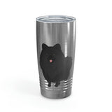 Black Pomeranian Ringneck Tumbler, 20oz, 17 Colors, Stainless Steel, FREE Shipping, Made in USA!!