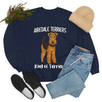 Airedale Terrier Unisex Heavy Blend Crewneck Sweatshirt, S - 3XL, 6 Colors, Loose Fit, FREE Shipping, Made in USA!!