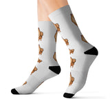 Pomeranian Sublimation Socks, 3 Different Sizes, 95% Polyester, FREE Shipping, Made in USA!!