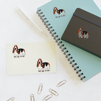 Basset Hound Sticker Sheets, Water Resistant, On Sheet Per Listing, Indoor/Short Term Outdoor Use, FREE Shipping, Made in USA!!