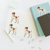 Brittanys Dog Sticker Sheets, 2 Image Sizes, 3 Image Surfaces, Water Resistant Vinyl, FREE Shipping, Made in USA!!
