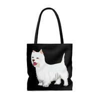 West Highland White Terrier Tote Bag, 3 Sizes, Polyester, Boxed Corners, Cotton Handles, FREE Shipping, Made in USA!!