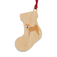 Shiba Inu Wooden Ornaments, 6 Shapes, Solid Wood, Magnetic Back, Comes with Red Ribbon, FREE Shipping, Made in USA!!