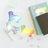 Golden Retriever Sticker Sheets, 2 Image Sizes, 3 Image Surfaces, Water Resistant Vinyl, FREE Shipping, Made in USA!!