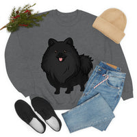 Black Pomeranian Unisex Heavy Blend™ Crewneck Sweatshirt, S - 3XL, 5 Colors, Polyester/Cotton, FREE Shipping, Made in USA!!