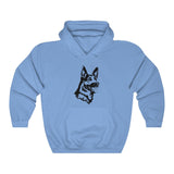 German Shepherd Unisex Heavy Blend Hooded Sweatshirt, S - 5XL, Cotton/Polyester, FREE Shipping, Made in USA!!