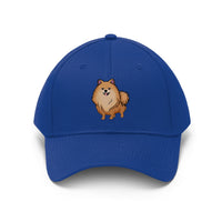 Pomeranian Unisex Twill Hat, Cotton Twill, Adjustable Velcro Enclosure, FREE Shipping, Made in USA!!