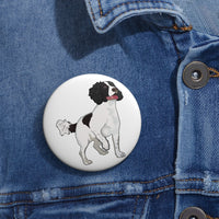 English Springer Spaniel Custom Pin Buttons, 3 Sizes, Safety Pin Backing, Made in USA,