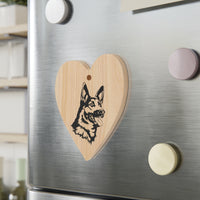 German Shepherd Wooden Ornaments, 6 Shapes, Solid Wood, Magnetic Back, Custom/Personalized, FREE Shipping, Made in USA!!