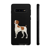 Brittany Dog Tough Cell Phone Cases, Dual Layer Case, Impact Resistant Outer Shell, Clear, Open Ports, Samsung & iPhone, Made in the USA!!