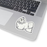 Maltese Kiss-Cut Stickers, White or Transparent, 4 Sizes, Indoor Use, Not Waterproof, FREE Shipping, Made in USA!!