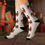 Ruby Cavalier King Charles Spaniel Sublimation Socks, 3 Sizes, Polyester/Spandex, FREE Shipping, Made in USA!!