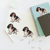 Tricolor Cavalier King Charles Spaniel Sticker Sheets, Water Resistant Vinyl, FREE Shipping, Made in USA!!