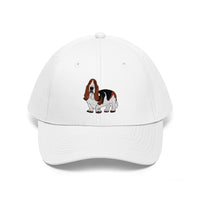 Basset Hound Unisex Twill Hat, Cotton Twill, Adjustable Velcro Closure, FREE Shipping, Made in USA!!
