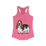 Basset Hound Women's Ideal Racerback Tank, XS - 2XL, 15 Colors, Cotton & Polyester, Free Shipping, Made In Usa!!