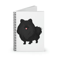 Black Pomeranian Spiral Notebook - Ruled Line, 118 pages, Shopping List, School Notes, Poems, FREE Shipping, Made in USA!!