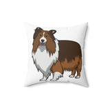 Shetland Sheepdog Spun Polyester Square Pillow, 4 Sizes, 100% Polyester, Double Sided Print, FREE Shipping, Made in USA!!
