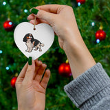 Tricolor Cavalier King Charles Spaniel Ceramic Ornaments, 4 Shapes, Christmas Decorations,