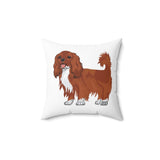 Ruby Cavalier King Charles Spaniel Spun Polyester Square Pillow, 4 Sizes, 100% Polyester, Made in the USA, FREE Shipping!!