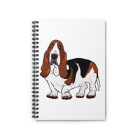 Basset Hound Spiral Notebook - Ruled Line, 118 pages, Shopping Lists, School Notes, Poems, Grocery, FREE Shipping, Made in USA!!