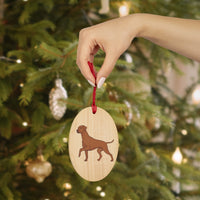 Rhodesian Ridgeback Wooden Ornaments, 6 Shapes, Solid Wood, Magnetic Back, Comes with Red Ribbon, FREE Shipping, Made in USA!!