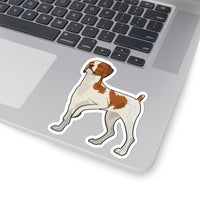 Brittany Dog Kiss-Cut Stickers, 4 Sizes, White or Transparent Background