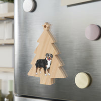 Australian Shepherd Wooden Ornaments, 6 Shapes, Solid Wood, Magnetic Back, Includes Red Ribbon, FREE Shipping, Made in USA!!
