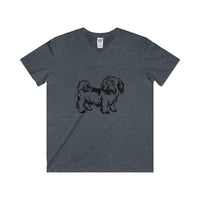 Shih Tzu Men's Fitted V-Neck Short Sleeve Tee