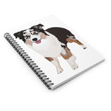 Miniature American Shepherd Spiral Notebook - Ruled Line, 118 Pages, FREE Shipping, Made in the USA!!
