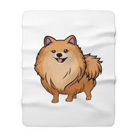 Pomeranian Sherpa Fleece Blanket, 2 Sizes, Polyester, FREE Shipping, Made in USA!!