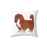 Ruby Cavalier King Charles Spaniel Spun Polyester Square Pillow, 4 Sizes, 100% Polyester, Made in the USA, FREE Shipping!!