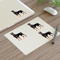 Doberman Pinscher Sticker Sheets, 2 Image Sizes, 3 Image Surfaces, Water Resistant Vinyl, FREE Shipping, Made in USA!!