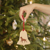 Rhodesian Ridgeback Wooden Ornaments, 6 Shapes, Solid Wood, Magnetic Back, Comes with Red Ribbon, FREE Shipping, Made in USA!!