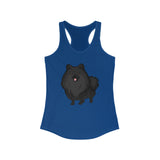 Black Pomeranian Women's Ideal Racerback Tank, 7 Colors; S - 2XL; Cotton/Polyester; Extra Light Fabric; FREE Shipping, Made in USA!!