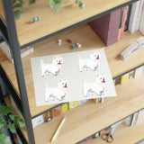 West Highland White Terrier Sticker Sheets, Water Resistant Vinyl, Indoor, One Sheet Per Listing, FREE Shipping, Made in USA!!