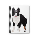 Border Collie Spiral Notebook - Ruled Line, 118 Pages, Shopping List, Poems, School Notes, FREE Shipping, Made in USA!!