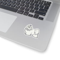 Maltese Kiss-Cut Stickers, White or Transparent, 4 Sizes, Indoor Use, Not Waterproof, FREE Shipping, Made in USA!!