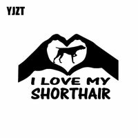 German Shorthaired Pointer Vinyl Decal 15.8X10.3CM  Hands Heart Car Sticker Shorthaired Dog Black/Silver