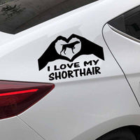 German Shorthaired Pointer Vinyl Decal 15.8X10.3CM  Hands Heart Car Sticker Shorthaired Dog Black/Silver