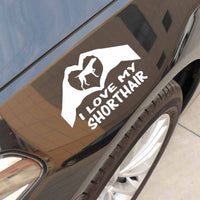 German Shorthaired Pointer Vinyl Decal 15.8X10.3CM  Hands Heart Car Sticker Shorthaired Dog Black/Silver