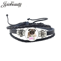 Rottweiler Glass Cabochon Bracelet, Sheltie, Shar Pei Dog, Multilayer Leather Bracelet, Fashion Accessories, Jewelry