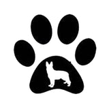 German Shepherd Paw Print, 15.2*14.7CM, Vinyl Decal, Car Sticker, Black/Silver